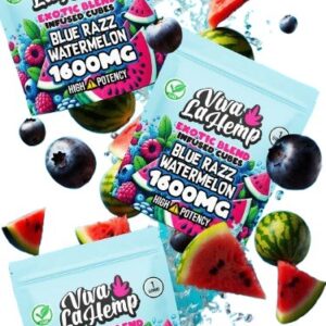 Blue Razz Watermelon - Viva La Hemp Exotic Infused Cubes Gummy 1600MG