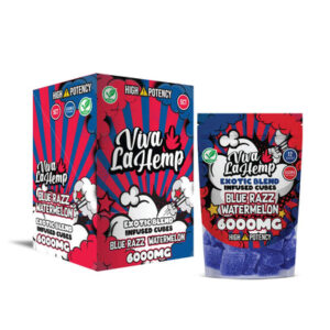 Blue Razz Watermelon - Viva La Hemp Infused Cube Gummies 6000MG